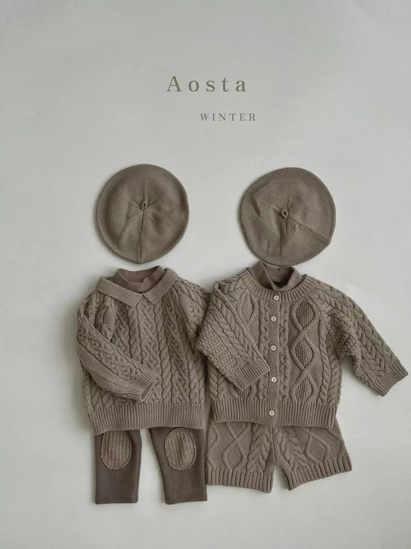 Aosta - Korean Children Fashion - #discoveringself - Twid Knit Collar Tee - 8