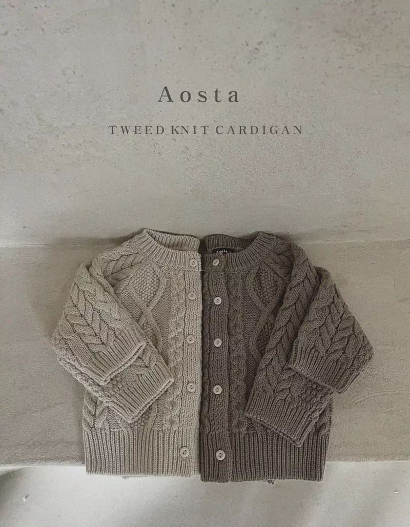 Aosta - Korean Children Fashion - #fashionkids - Twid Knit Cardigan