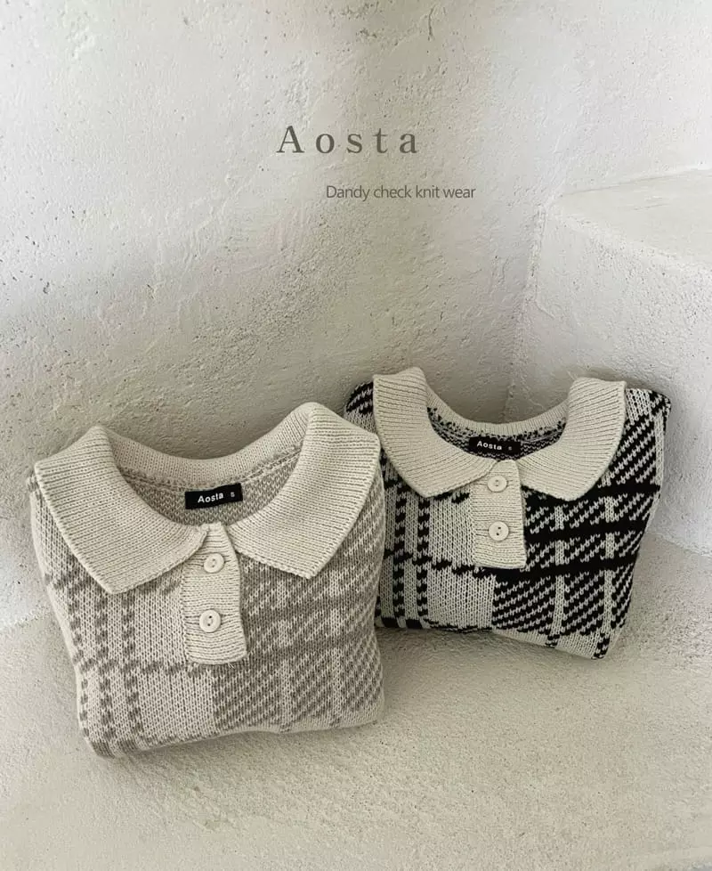Aosta - Korean Children Fashion - #fashionkids - Dandy Collar Knit Tee - 8