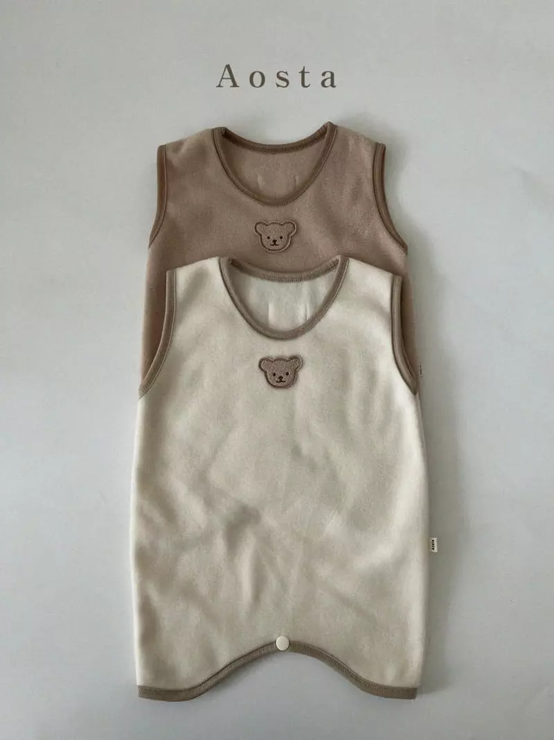 Aosta - Korean Children Fashion - #fashionkids - Bear Night Sleep Vest - 4