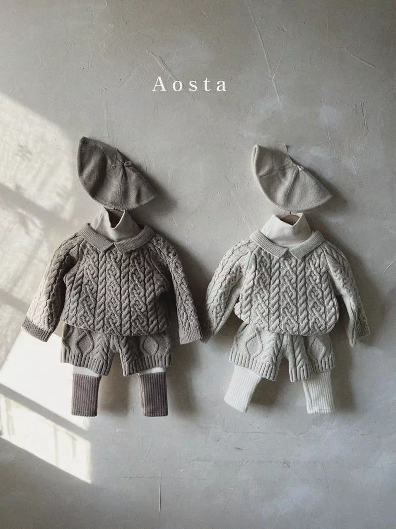 Aosta - Korean Children Fashion - #kidsstore - Twid Knit Collar Tee - 11