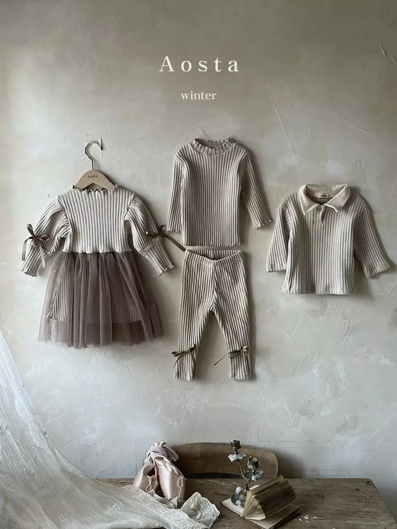 Aosta - Korean Children Fashion - #kidsstore - Rib Collar Tee - 9