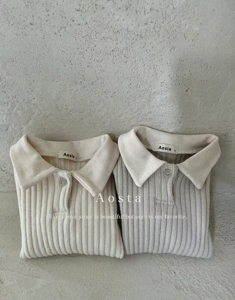 Aosta - Korean Children Fashion - #kidzfashiontrend - Rib Collar Tee - 10