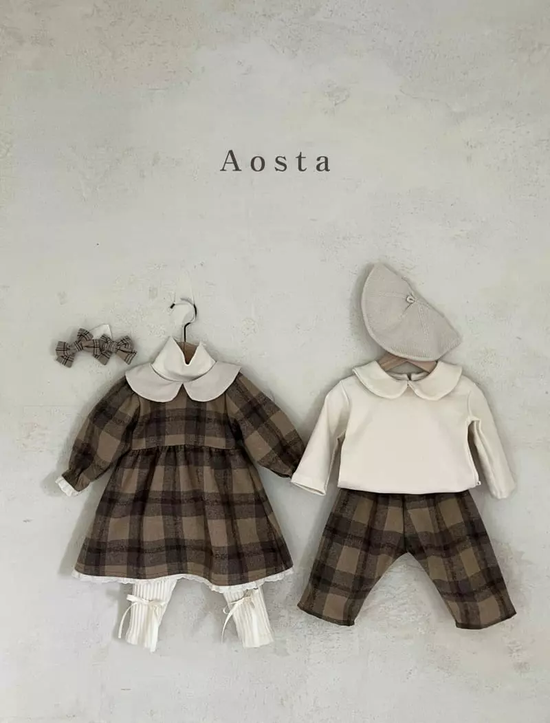 Aosta - Korean Children Fashion - #littlefashionista - Check One-piece - 2