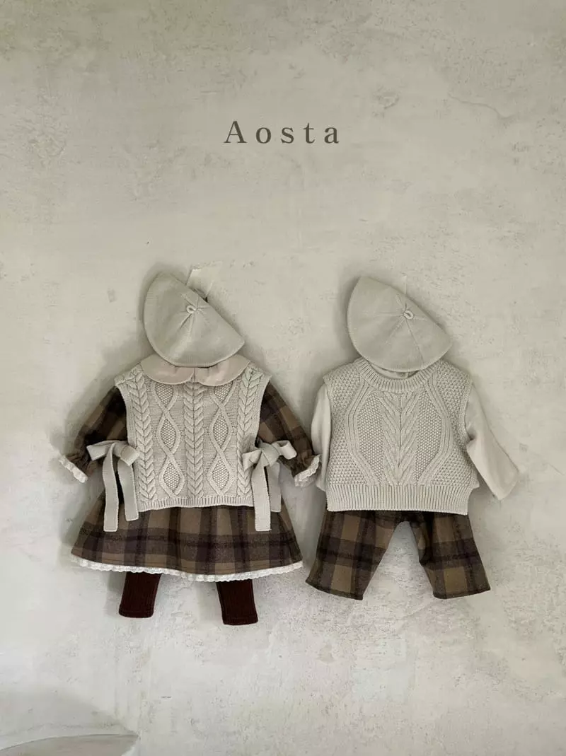 Aosta - Korean Children Fashion - #magicofchildhood - Check One-piece - 3