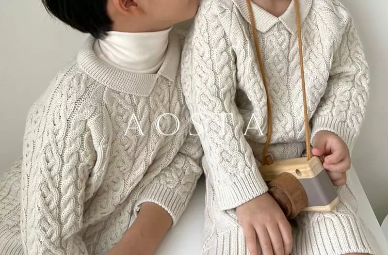 Aosta - Korean Children Fashion - #minifashionista - Twid Knit Collar Tee - 2