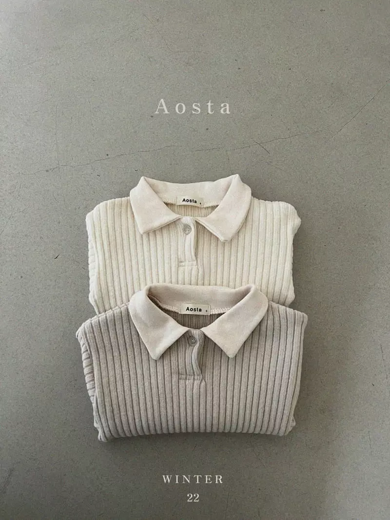 Aosta - Korean Children Fashion - #prettylittlegirls - Rib Collar Tee