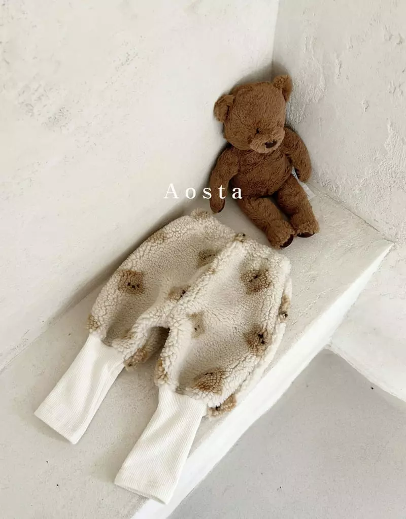 Aosta - Korean Children Fashion - #minifashionista - Teddy Bear Pants - 4
