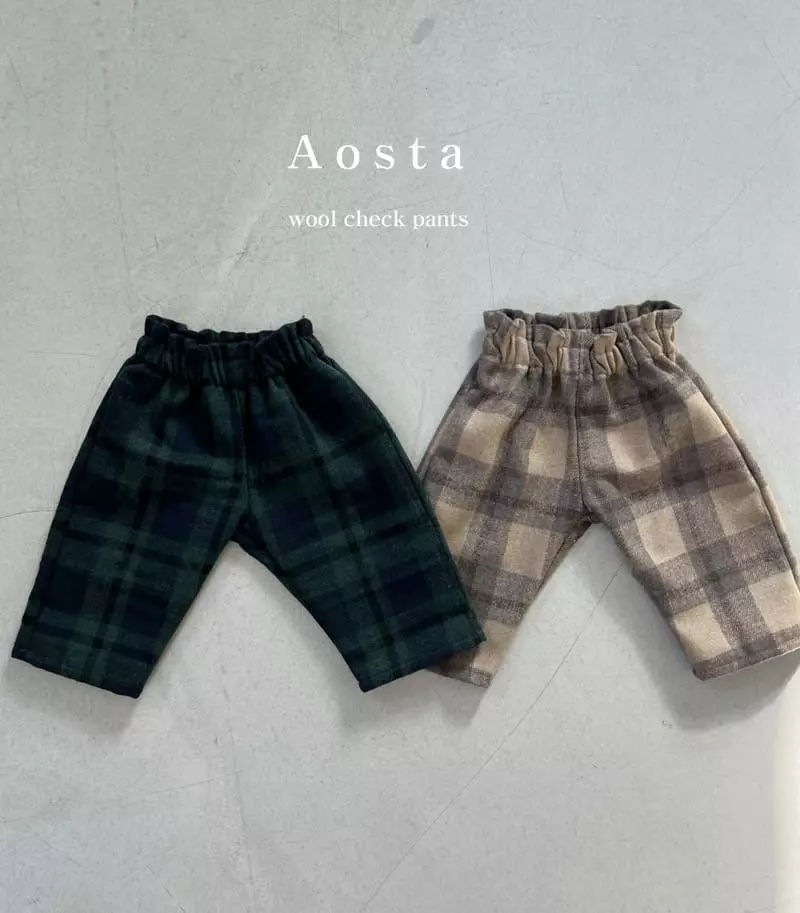 Aosta - Korean Children Fashion - #prettylittlegirls - Check Pants