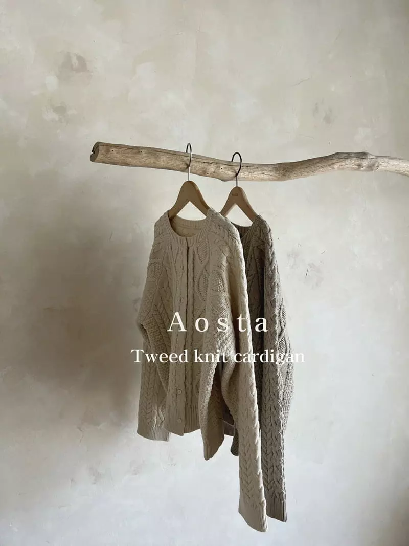 Aosta - Korean Women Fashion - #restrostyle - Mom Twid Cardigan