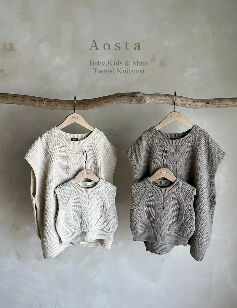 Aosta - Korean Women Fashion - #shopsmall - Mom Twid Knit Vest - 5