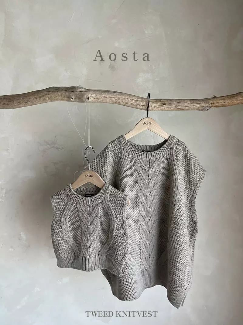 Aosta - Korean Women Fashion - #thatsdarling - Mom Twid Knit Vest - 6