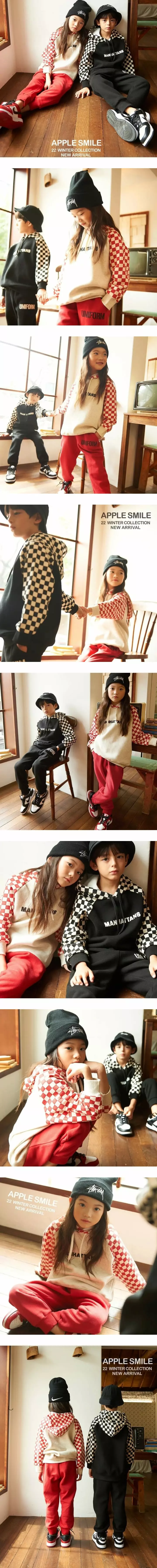 Apple Smile - Korean Children Fashion - #kidsshorts - Mahatan Hoody