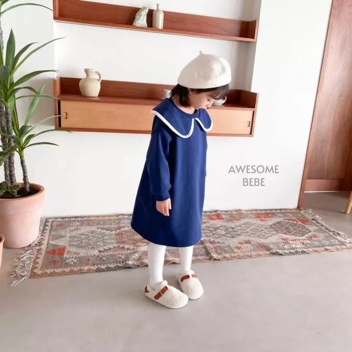Awesome Bebe - Korean Children Fashion - #Kfashion4kids - Sailor Fleece One-piece - 6