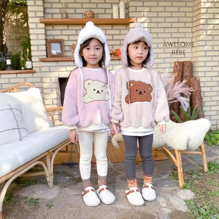 Awesome Bebe - Korean Children Fashion - #Kfashion4kids - Bear Boa Sweatshirt - 2