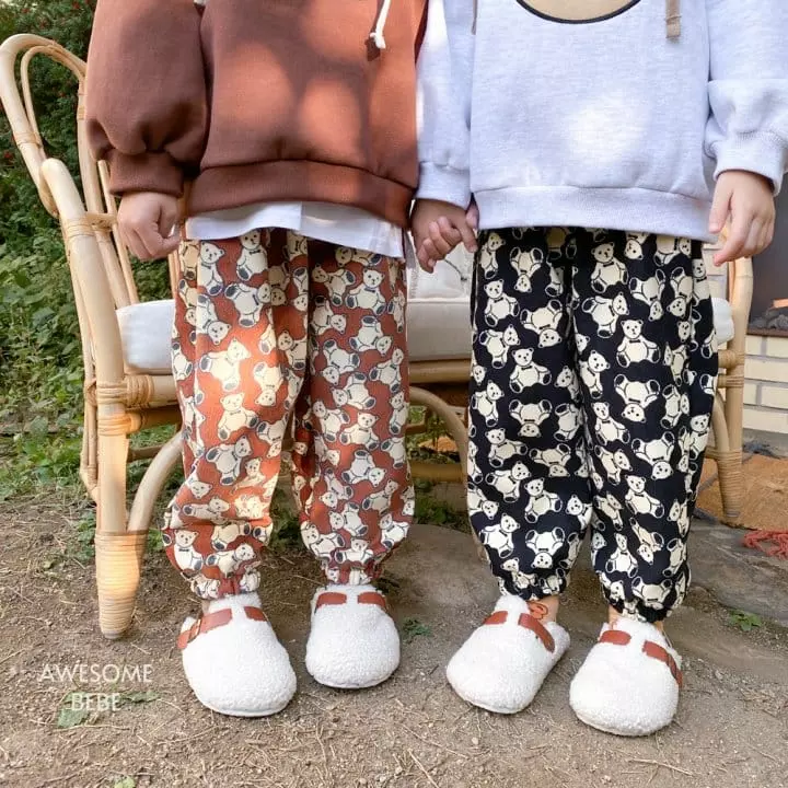Awesome Bebe - Korean Children Fashion - #Kfashion4kids - Bear Bonding Pants - 6