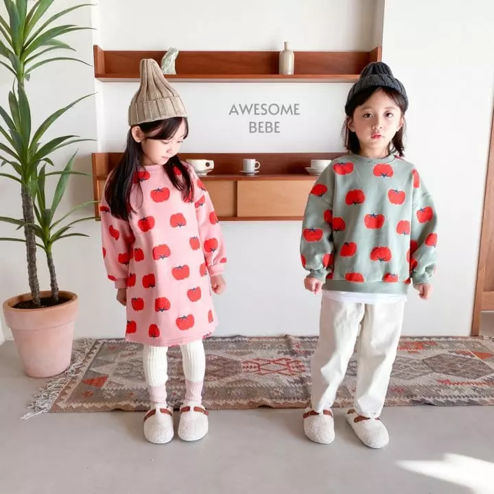 Awesome Bebe - Korean Children Fashion - #childofig - Tomato Fleece One-piece - 8