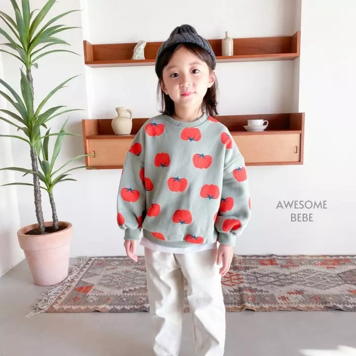 Awesome Bebe - Korean Children Fashion - #childofig - Tomato Fleece Sweatshirt - 7