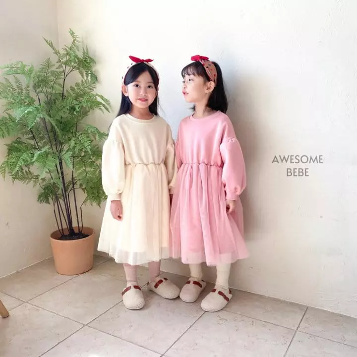 Awesome Bebe - Korean Children Fashion - #childrensboutique - Snow Mesh One-piece - 2
