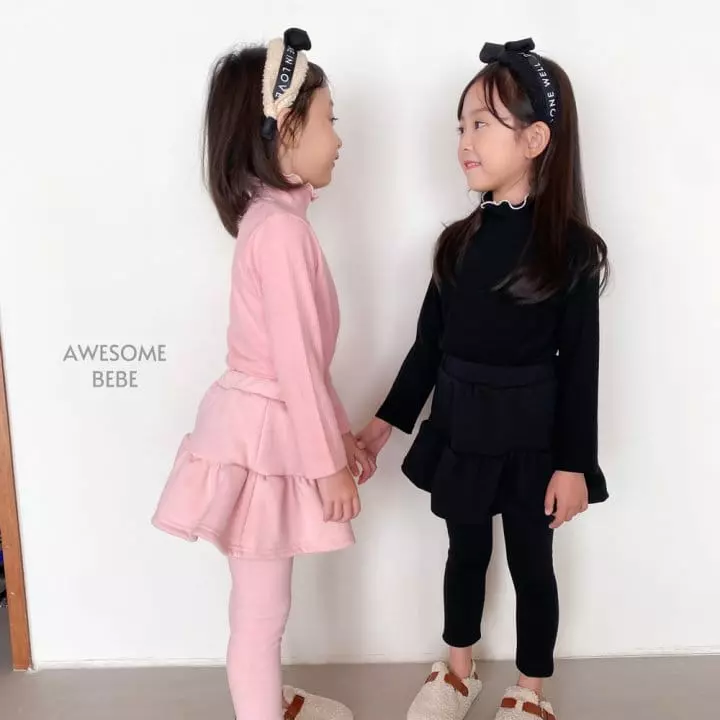 Awesome Bebe - Korean Children Fashion - #childrensboutique - Terry Rib Turtleneck Tee - 5