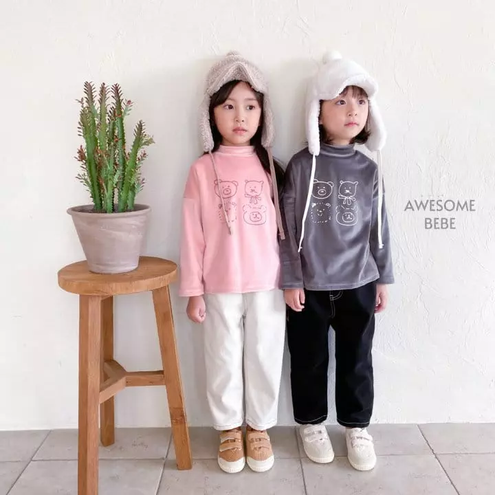 Awesome Bebe - Korean Children Fashion - #childofig - bear Boodle Half Turtleneck Tee - 4