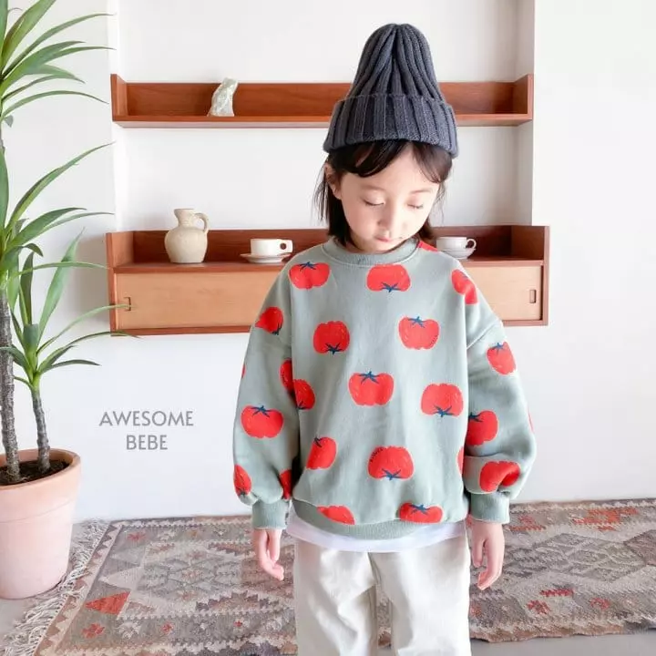 Awesome Bebe - Korean Children Fashion - #childrensboutique - Tomato Fleece Sweatshirt - 8