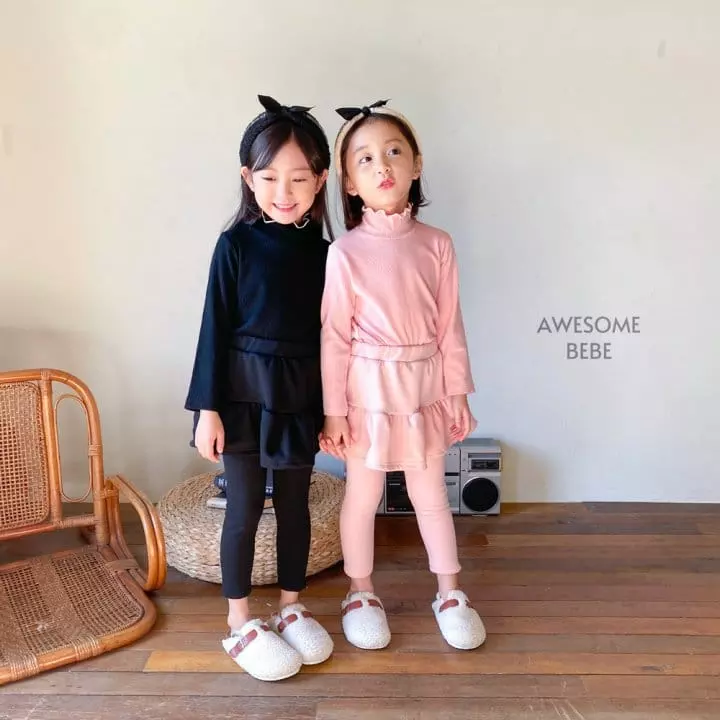 Awesome Bebe - Korean Children Fashion - #designkidswear - Mink Skirt Leggings - 4
