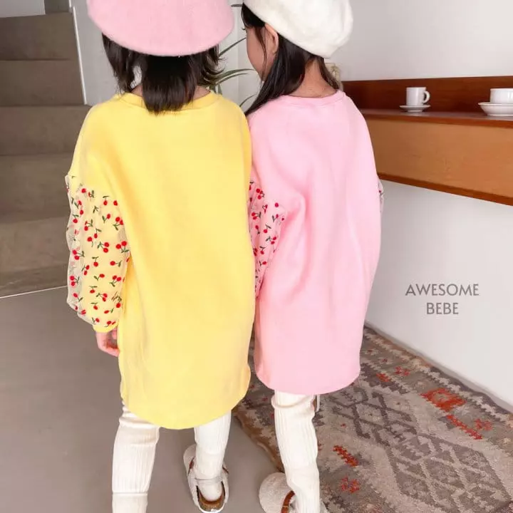Awesome Bebe - Korean Children Fashion - #kidsshorts - Cherry Sleeves Mesh Skirt - 5