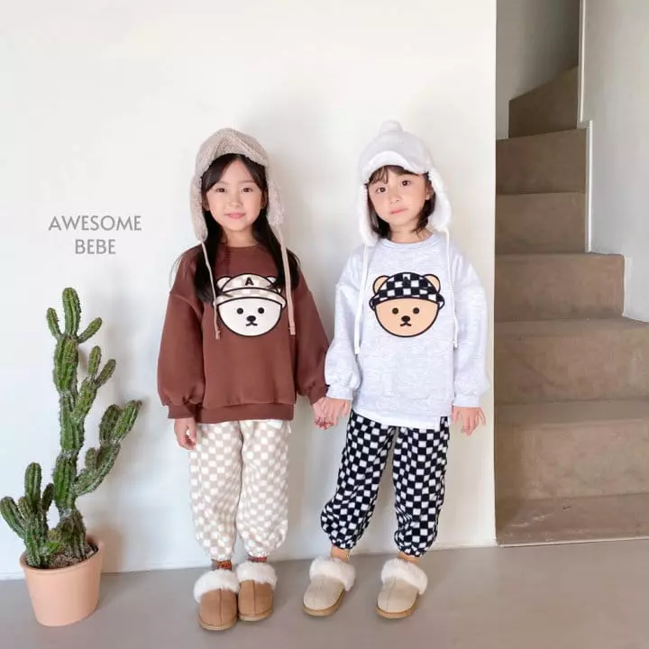 Awesome Bebe - Korean Children Fashion - #kidsstore - Checker Fleece Pants - 3