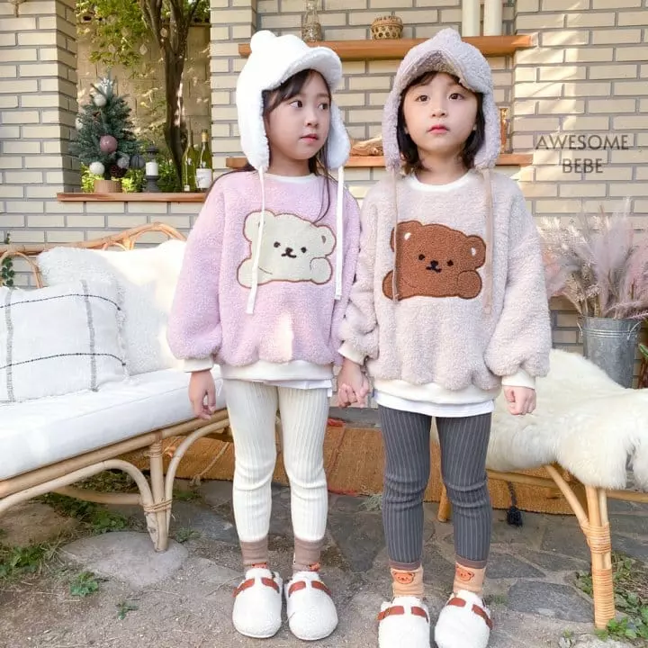 Awesome Bebe - Korean Children Fashion - #littlefashionista - Bear Boa Sweatshirt - 3