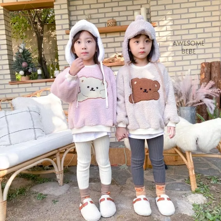 Awesome Bebe - Korean Children Fashion - #littlefashionista - Bear Boa Sweatshirt - 4