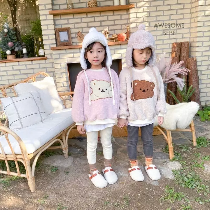Awesome Bebe - Korean Children Fashion - #minifashionista - Bear Boa Sweatshirt - 5