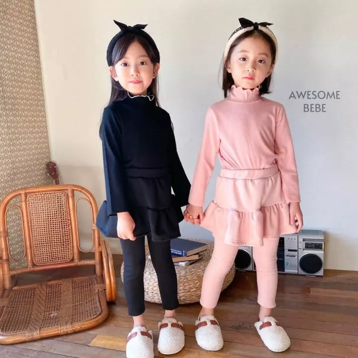 Awesome Bebe - Korean Children Fashion - #stylishchildhood - Terry Rib Turtleneck Tee - 3