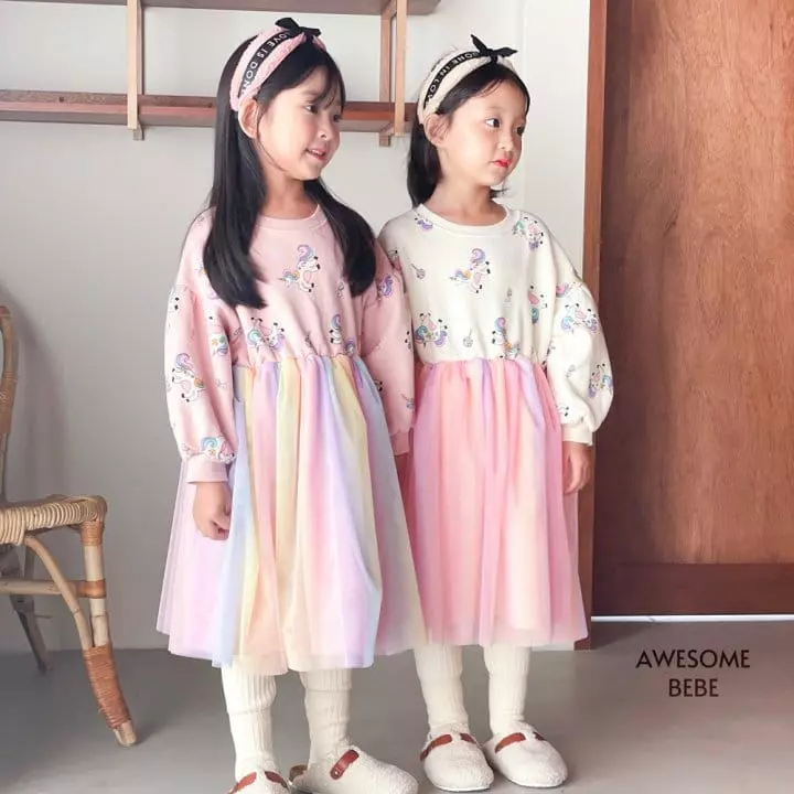 Awesome Bebe - Korean Children Fashion - #todddlerfashion - Unicorn One-piece - 12