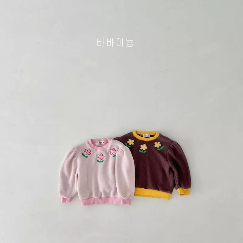 Babar Mignon - Korean Children Fashion - #Kfashion4kids - Flower Embrodiery Sweatshirt