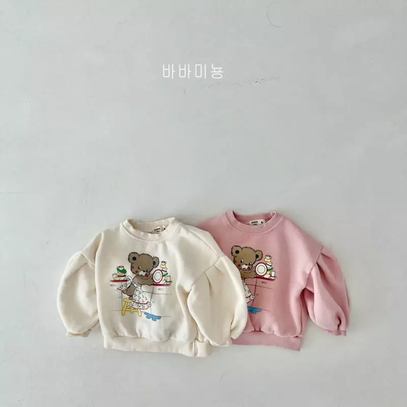 Babar Mignon - Korean Children Fashion - #childrensboutique - Kitchen Bear Sweatshirt - 2