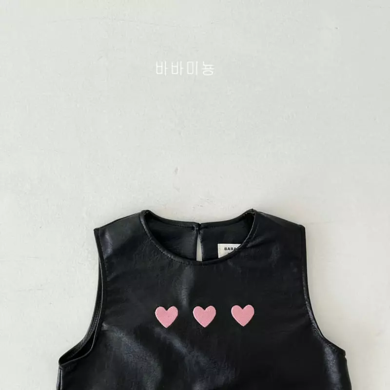 Babar Mignon - Korean Children Fashion - #childrensboutique - Heart Leather One-piece - 5