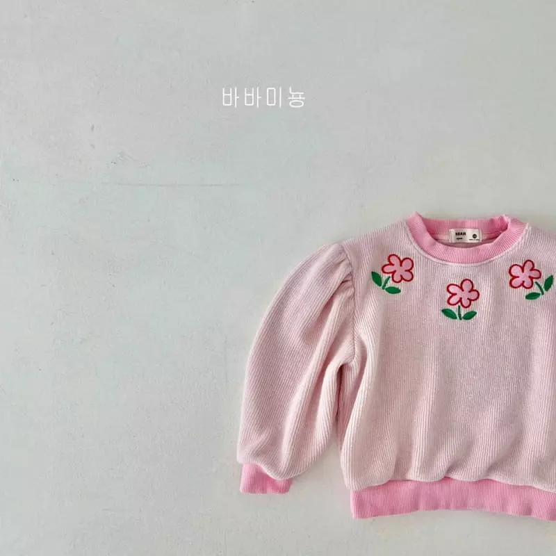 Babar Mignon - Korean Children Fashion - #designkidswear - Flower Embrodiery Sweatshirt - 11