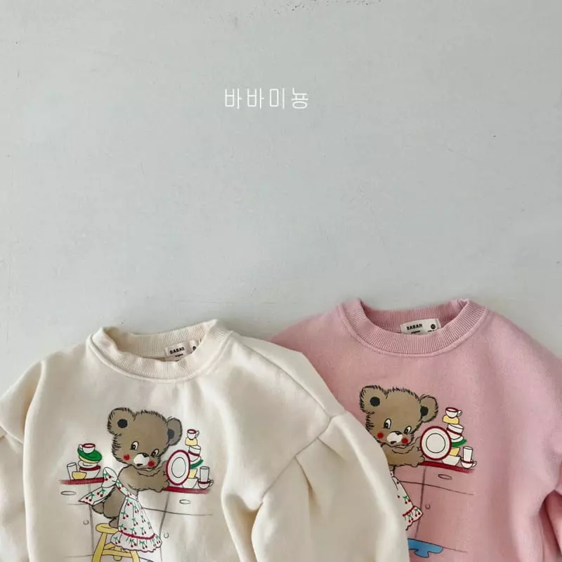 Babar Mignon - Korean Children Fashion - #designkidswear - Kitchen Bear Sweatshirt - 3