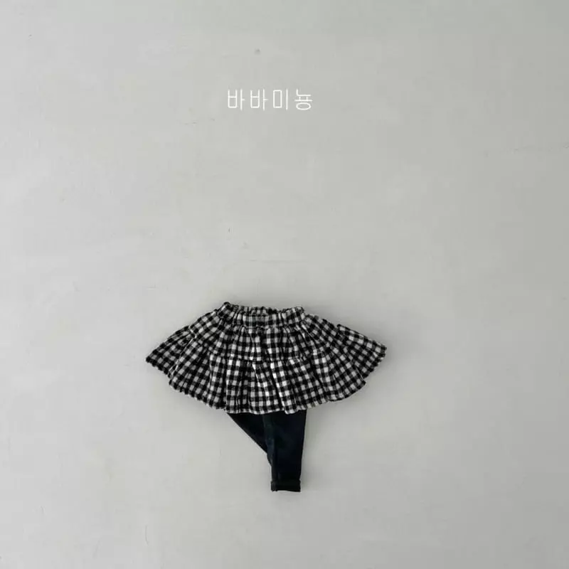 Babar Mignon - Korean Children Fashion - #discoveringself - Check Cancan Skirt Leggings