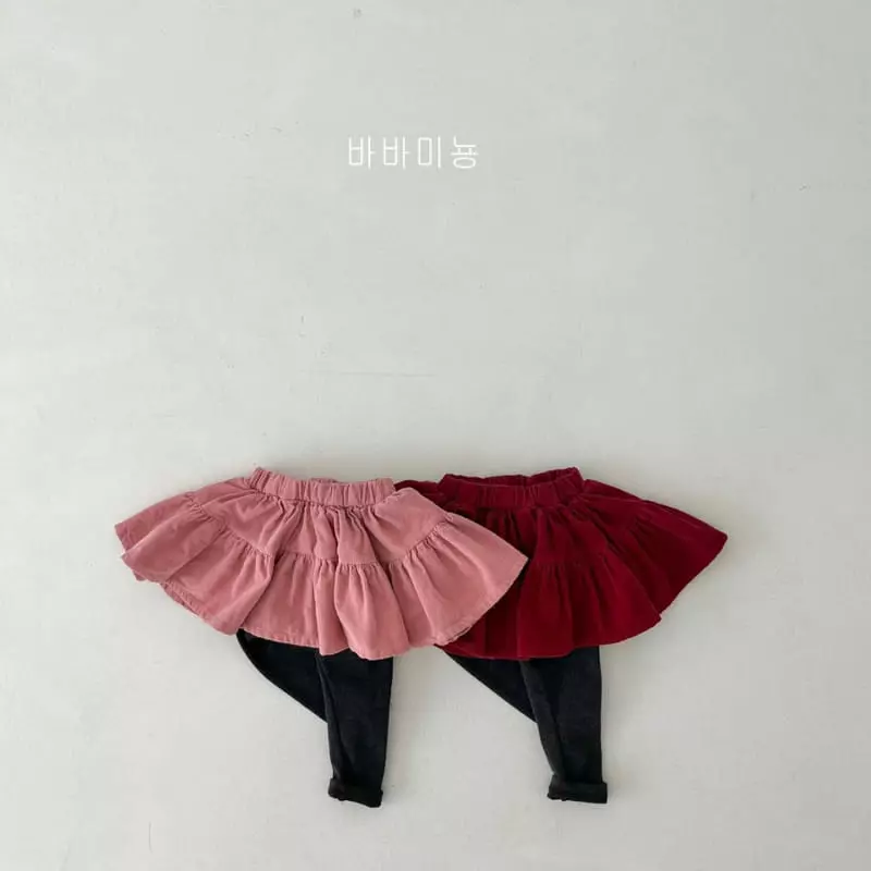 Babar Mignon - Korean Children Fashion - #fashionkids - Rib Cancan Skirt Leggings - 2