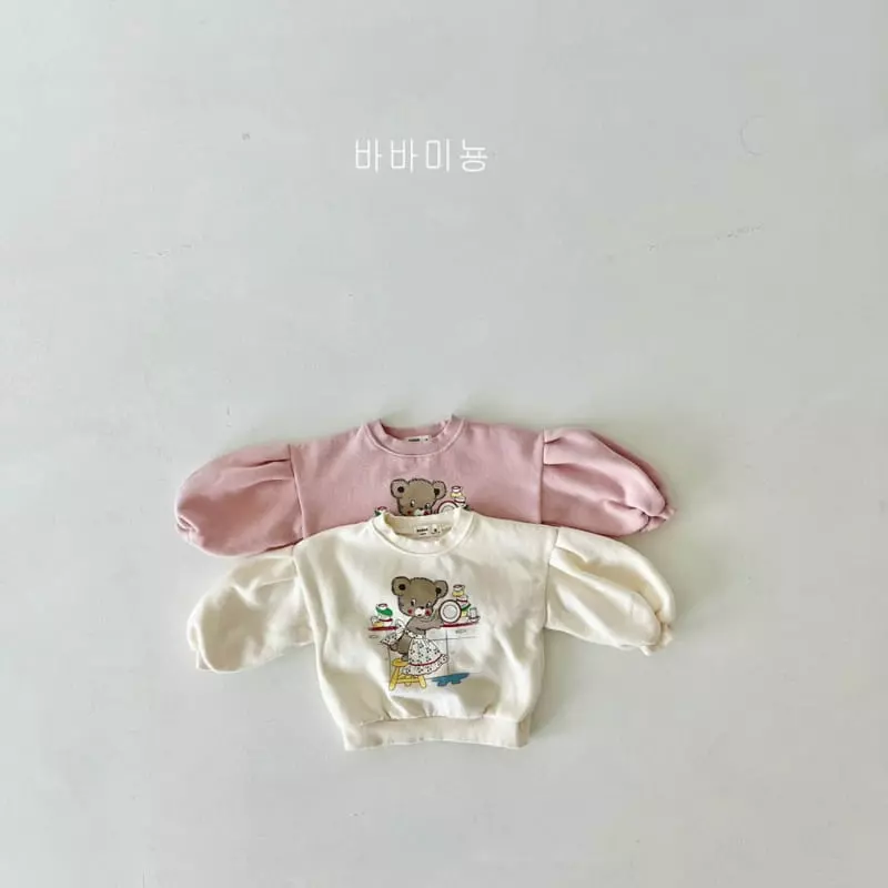 Babar Mignon - Korean Children Fashion - #kidsshorts - Kitchen Bear Sweatshirt - 6