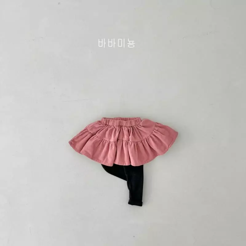Babar Mignon - Korean Children Fashion - #kidsshorts - Rib Cancan Skirt Leggings - 3