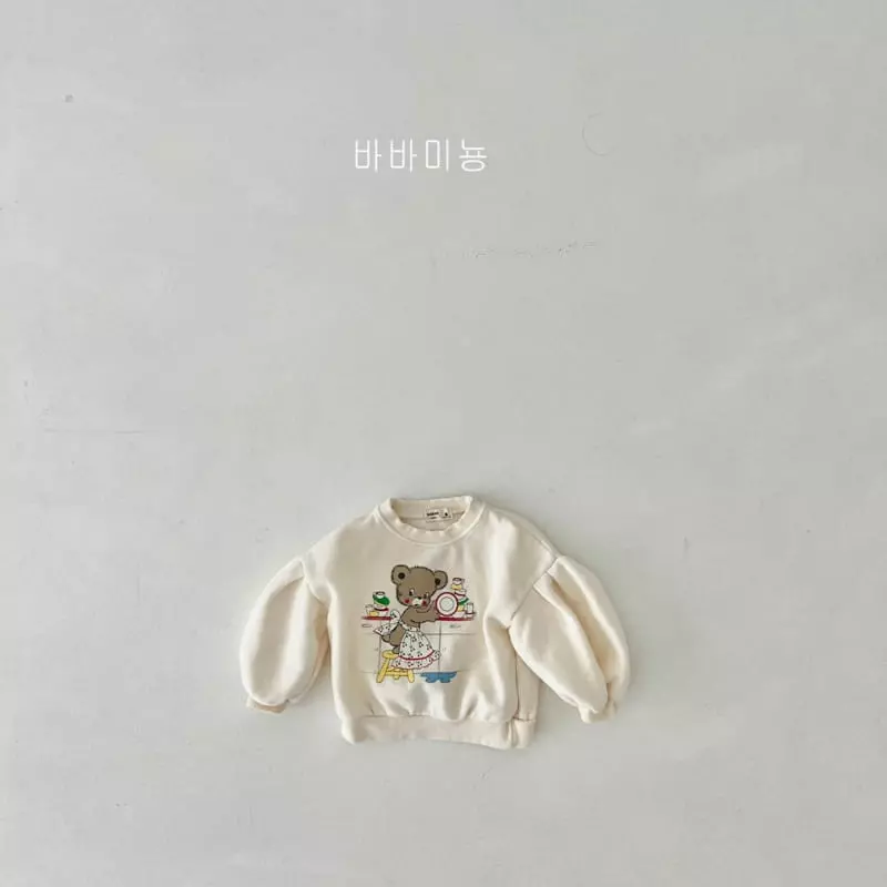 Babar Mignon - Korean Children Fashion - #kidsstore - Kitchen Bear Sweatshirt - 7