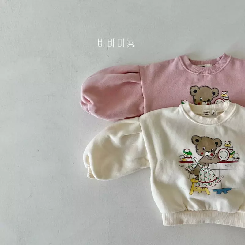 Babar Mignon - Korean Children Fashion - #kidzfashiontrend - Kitchen Bear Sweatshirt - 8
