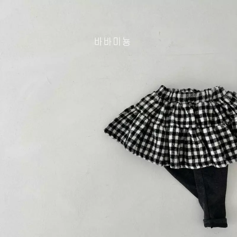 Babar Mignon - Korean Children Fashion - #kidzfashiontrend - Check Cancan Skirt Leggings - 5