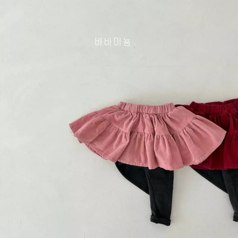Babar Mignon - Korean Children Fashion - #kidzfashiontrend - Rib Cancan Skirt Leggings - 5