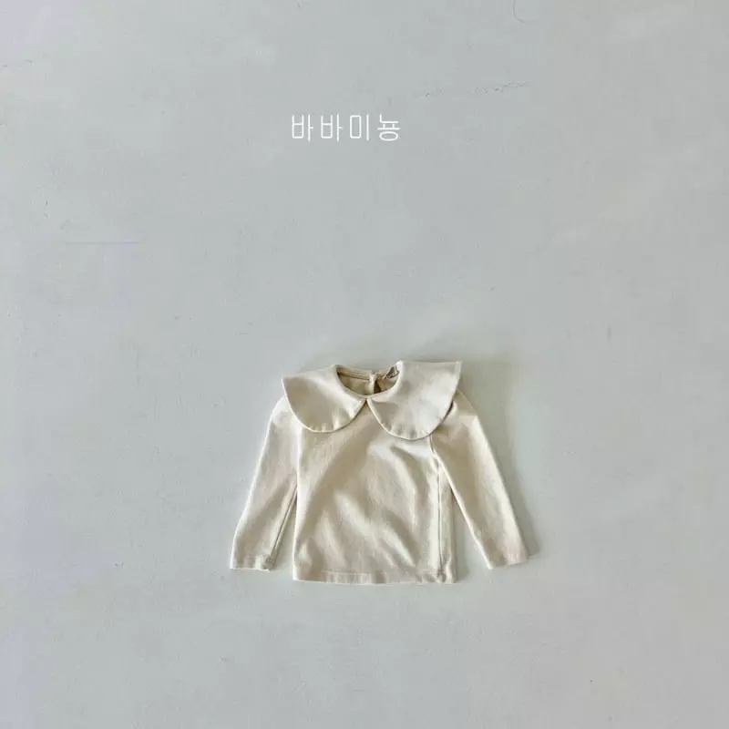 Babar Mignon - Korean Children Fashion - #kidzfashiontrend - Winter Big Collar Shirring Tee