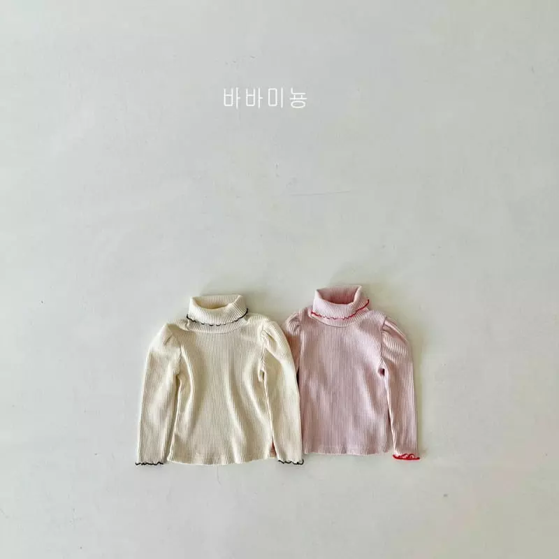 Babar Mignon - Korean Children Fashion - #littlefashionista - Terry Turtleneck Tee