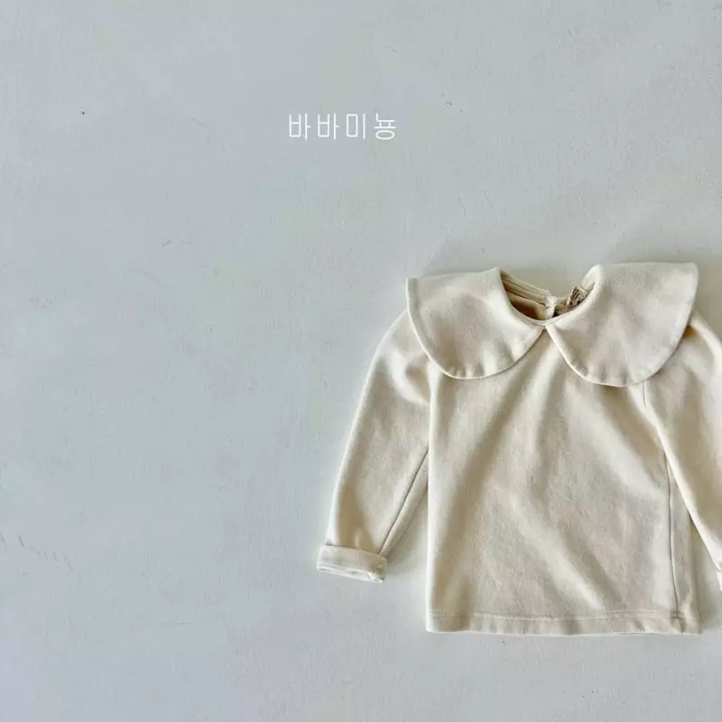 Babar Mignon - Korean Children Fashion - #littlefashionista - Winter Big Collar Shirring Tee - 3